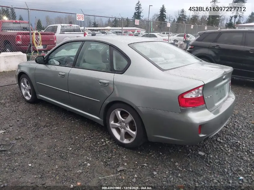 4S3BL616397227712 2009 Subaru Legacy 2.5I
