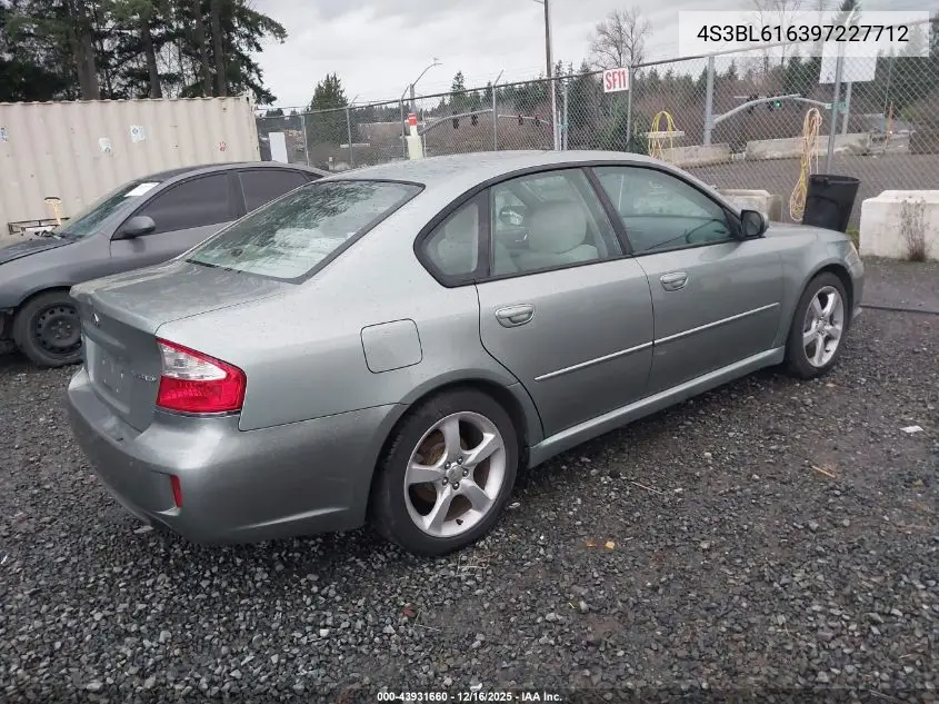 4S3BL616397227712 2009 Subaru Legacy 2.5I