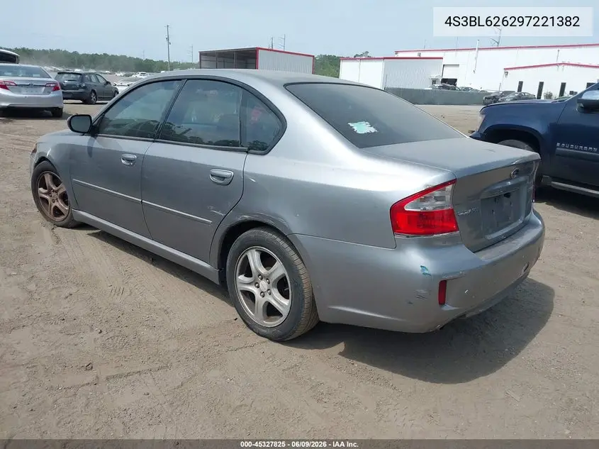 2009 Subaru Legacy 2.5I Limited VIN: 4S3BL626297221382 Lot: 45327825
