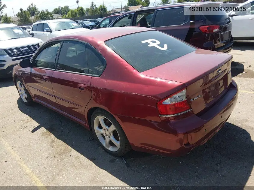 2009 Subaru Legacy 2.5I VIN: 4S3BL616397210635 Lot: 45620251