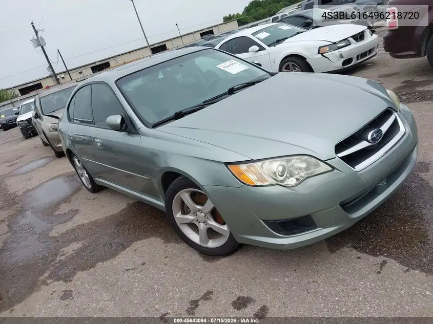 2009 Subaru Legacy 2.5I VIN: 4S3BL616496218720 Lot: 45643094