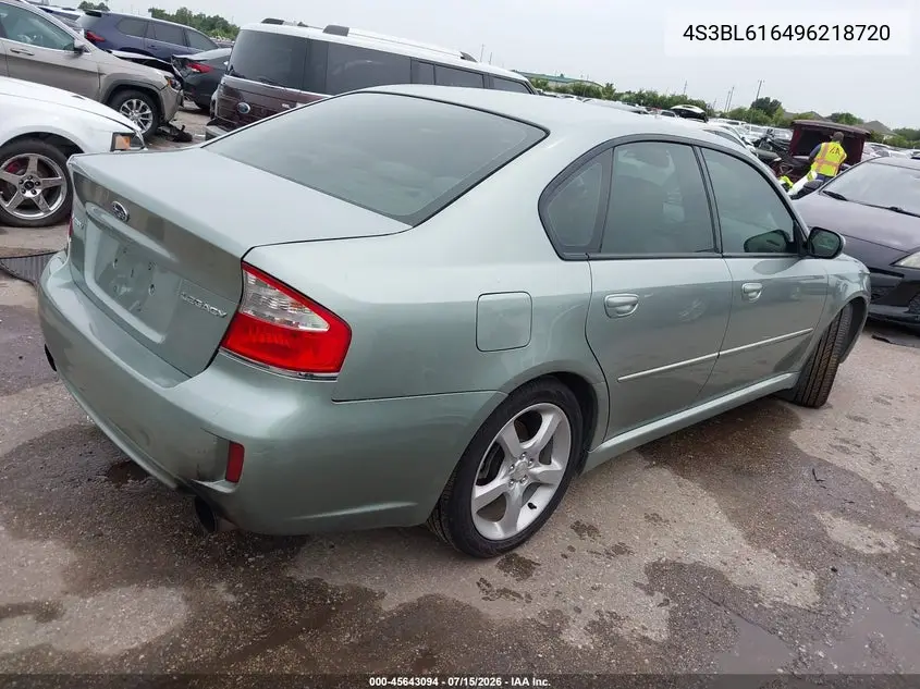 2009 Subaru Legacy 2.5I VIN: 4S3BL616496218720 Lot: 45643094