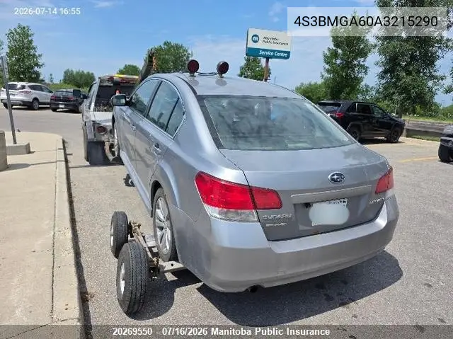 2010 Subaru Legacy 2.5I VIN: 4S3BMGA60A3215290 Lot: 20269550