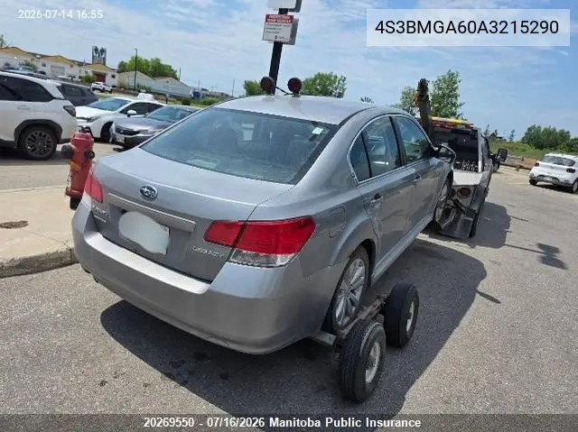 2010 Subaru Legacy 2.5I VIN: 4S3BMGA60A3215290 Lot: 20269550