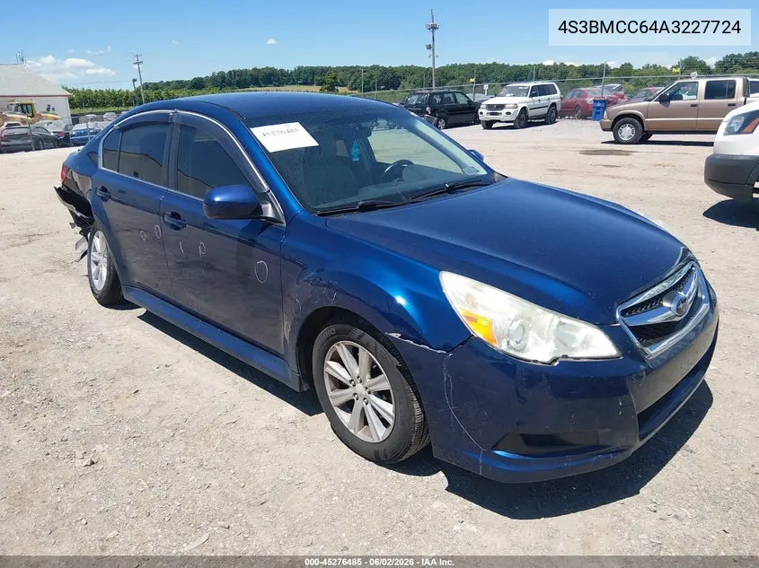 2010 Subaru Legacy 2.5I Premium VIN: 4S3BMCC64A3227724 Lot: 45276485