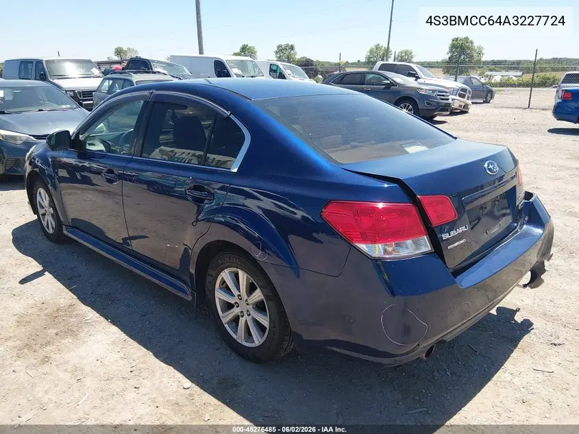 2010 Subaru Legacy 2.5I Premium VIN: 4S3BMCC64A3227724 Lot: 45276485