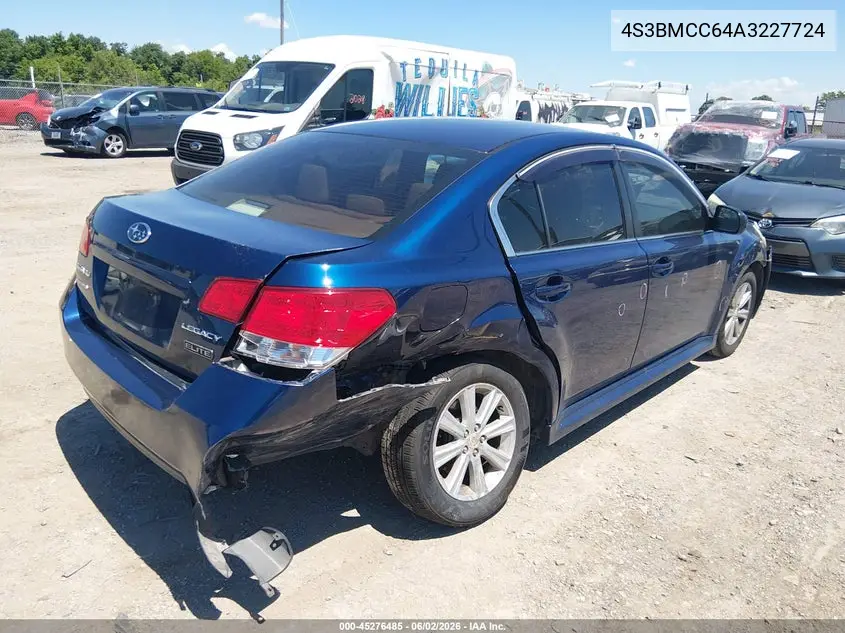 2010 Subaru Legacy 2.5I Premium VIN: 4S3BMCC64A3227724 Lot: 45276485