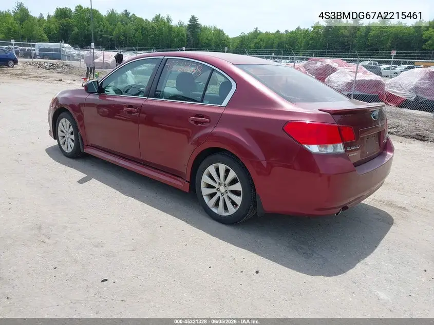 2010 Subaru Legacy 3.6R Premium VIN: 4S3BMDG67A2215461 Lot: 45321328