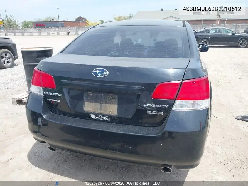2011 Subaru Legacy 3.6 R Limited Package VIN: 4S3BMJL69B2210512 Lot: 12625726x