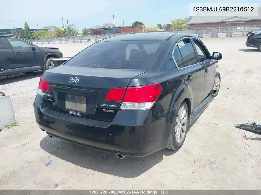 2011 Subaru Legacy 3.6 R Limited Package VIN: 4S3BMJL69B2210512 Lot: 12625726x