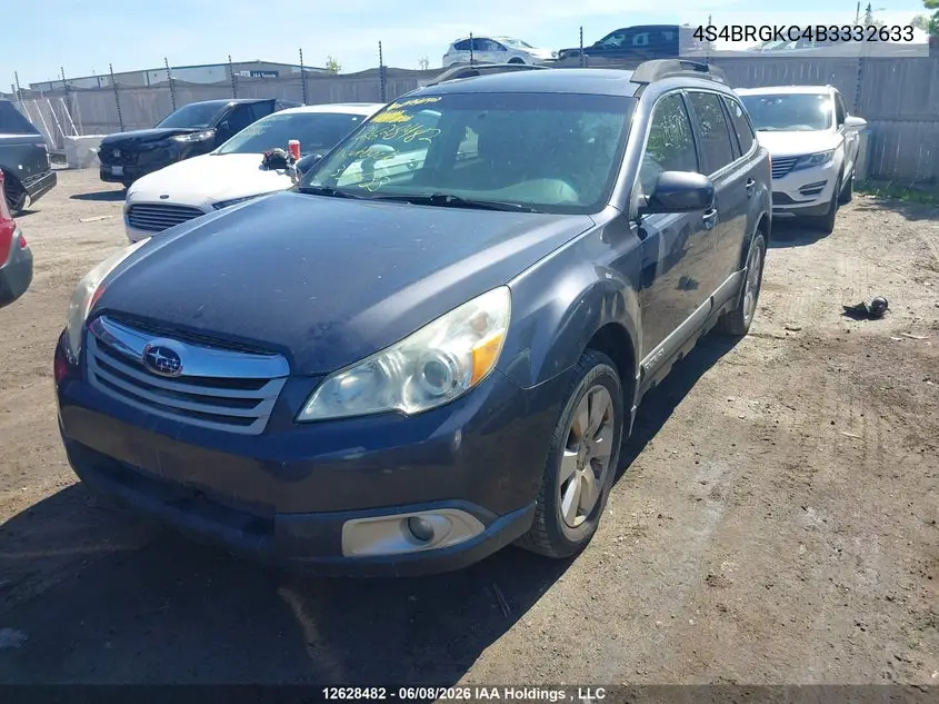 2011 Subaru Legacy Outback VIN: 4S4BRGKC4B3332633 Lot: 12628482