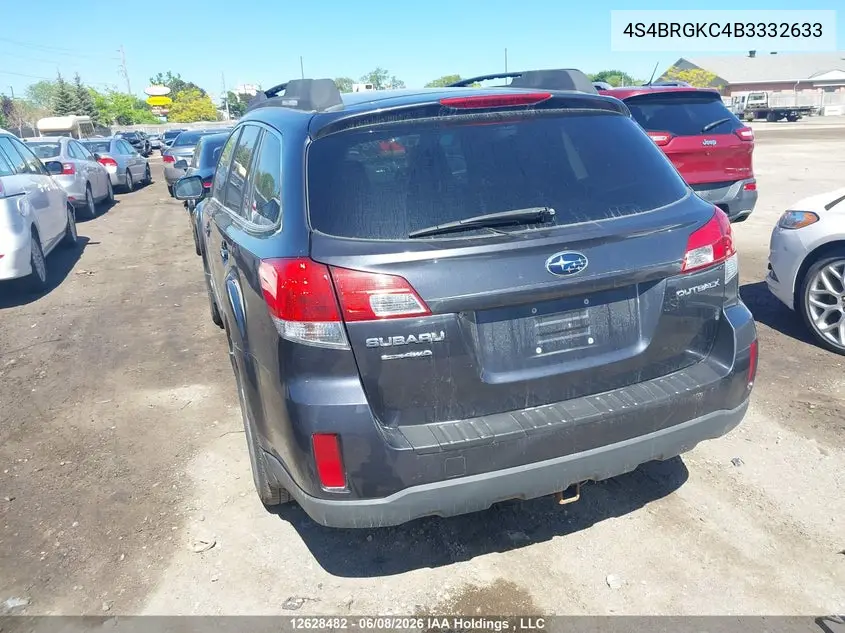 2011 Subaru Legacy Outback VIN: 4S4BRGKC4B3332633 Lot: 12628482