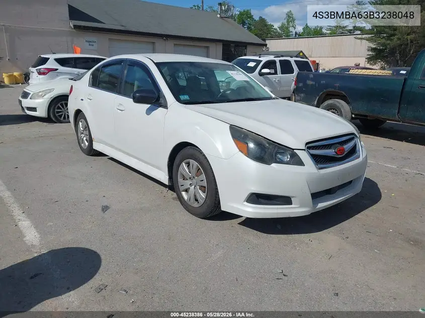 2011 Subaru Legacy 2.5I VIN: 4S3BMBA63B3238048 Lot: 45238386