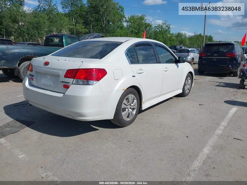 2011 Subaru Legacy 2.5I VIN: 4S3BMBA63B3238048 Lot: 45238386