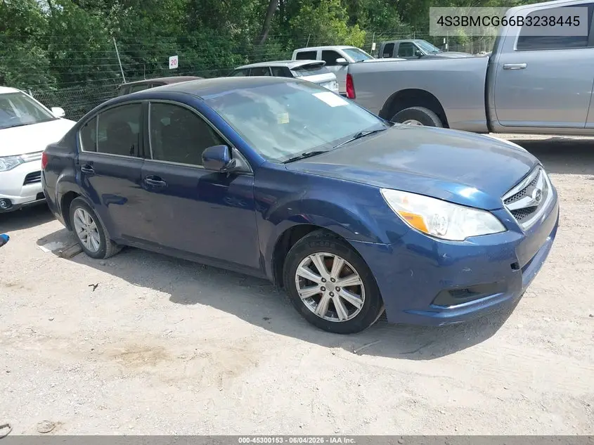2011 Subaru Legacy 2.5I Premium VIN: 4S3BMCG66B3238445 Lot: 45300153