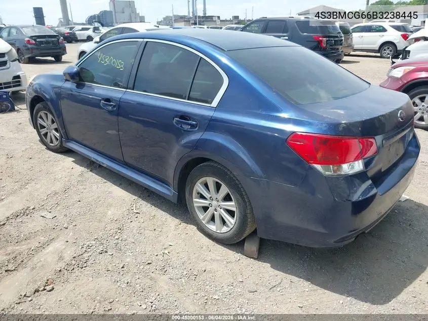 2011 Subaru Legacy 2.5I Premium VIN: 4S3BMCG66B3238445 Lot: 45300153