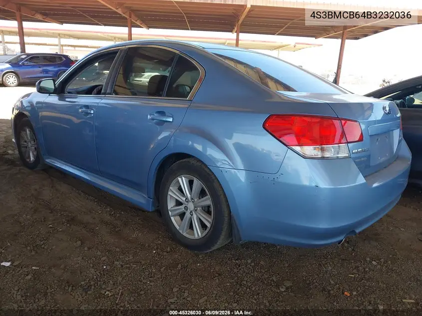 2011 Subaru Legacy 2.5I Premium VIN: 4S3BMCB64B3232036 Lot: 45326030
