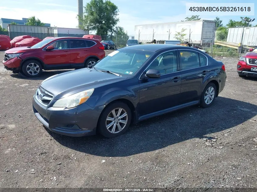 2011 Subaru Legacy 2.5I Premium VIN: 4S3BMBC65B3261618 Lot: 45358001