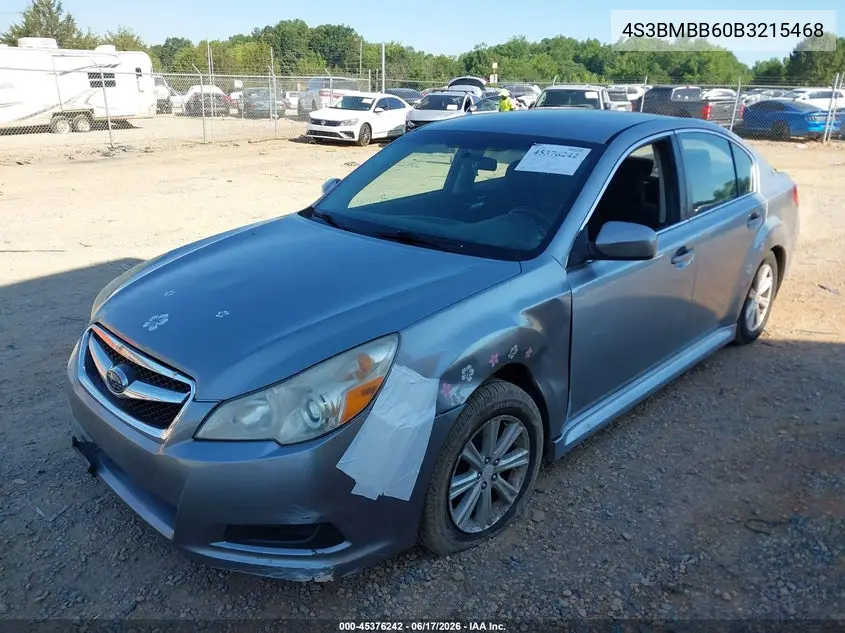 2011 Subaru Legacy 2.5I Premium VIN: 4S3BMBB60B3215468 Lot: 45376242