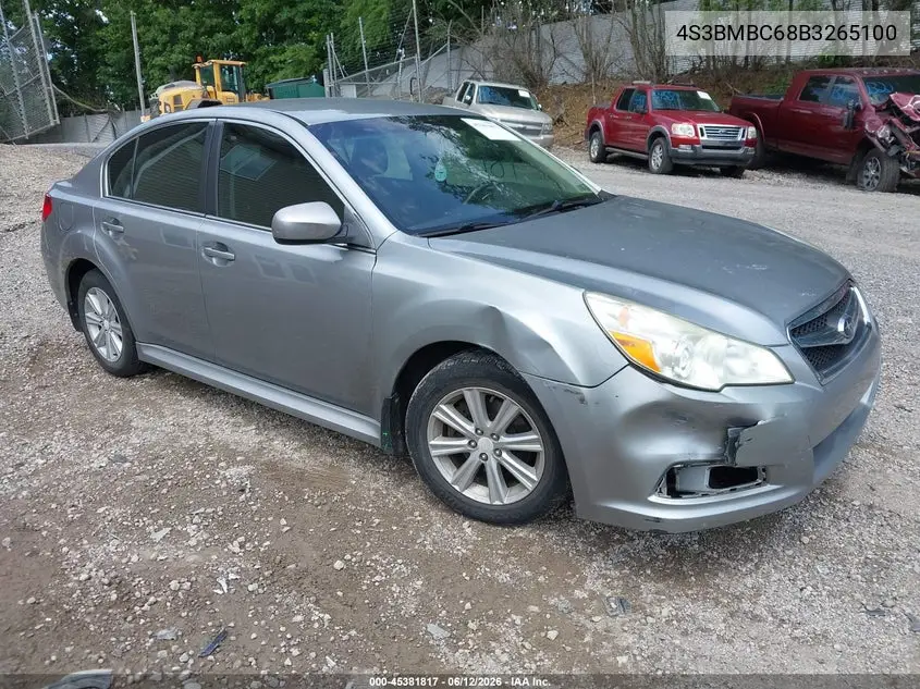 2011 Subaru Legacy 2.5I Premium VIN: 4S3BMBC68B3265100 Lot: 45381817