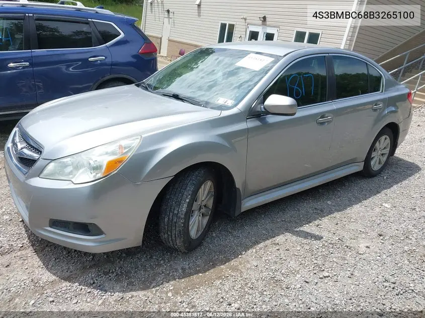 2011 Subaru Legacy 2.5I Premium VIN: 4S3BMBC68B3265100 Lot: 45381817