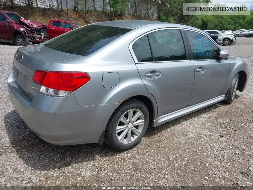 2011 Subaru Legacy 2.5I Premium VIN: 4S3BMBC68B3265100 Lot: 45381817