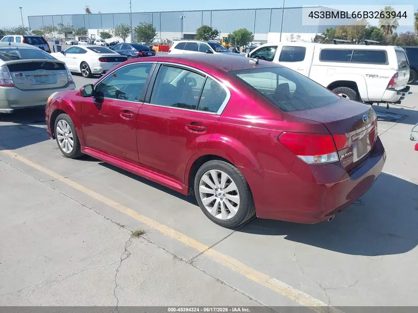 2011 Subaru Legacy 2.5I Limited VIN: 4S3BMBL66B3263944 Lot: 45394324