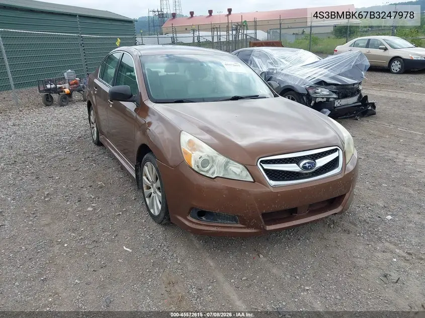 2011 Subaru Legacy 2.5I Limited VIN: 4S3BMBK67B3247978 Lot: 45572615