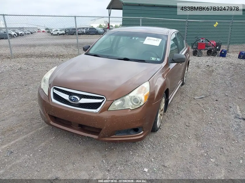 2011 Subaru Legacy 2.5I Limited VIN: 4S3BMBK67B3247978 Lot: 45572615