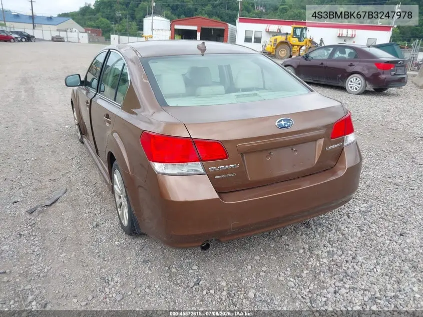 2011 Subaru Legacy 2.5I Limited VIN: 4S3BMBK67B3247978 Lot: 45572615
