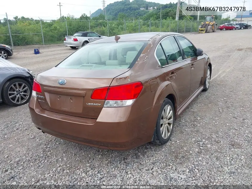2011 Subaru Legacy 2.5I Limited VIN: 4S3BMBK67B3247978 Lot: 45572615
