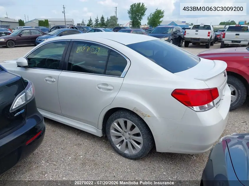 2012 Subaru Legacy 2.5I VIN: 4S3BMGG63C3009200 Lot: 20270022