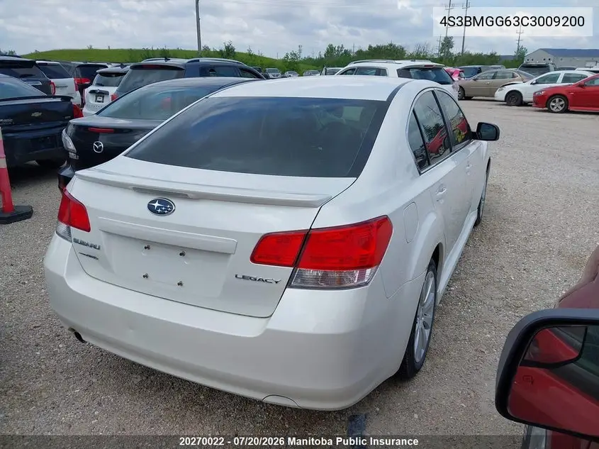 2012 Subaru Legacy 2.5I VIN: 4S3BMGG63C3009200 Lot: 20270022