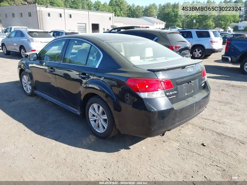 2012 Subaru Legacy 2.5I Premium VIN: 4S3BMBG65C3022324 Lot: 45191940