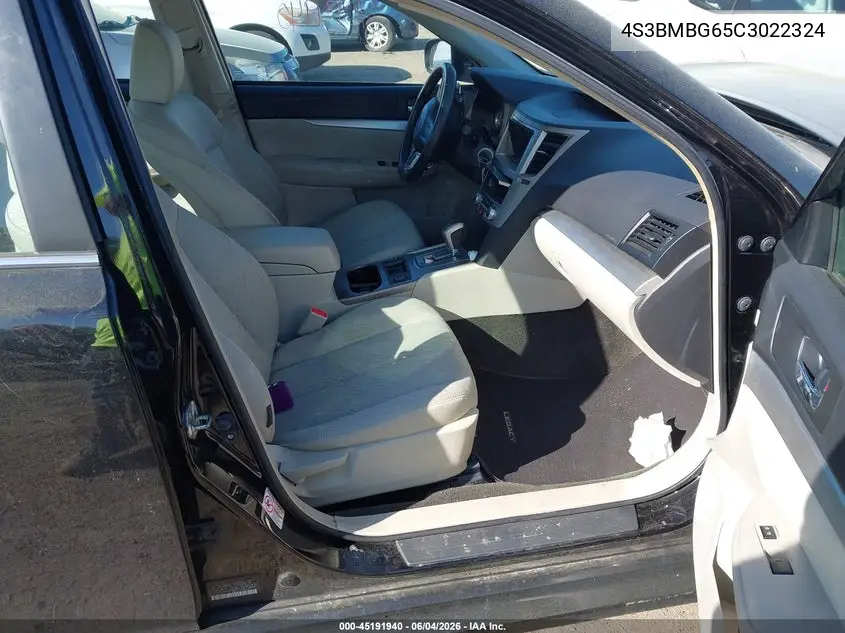 2012 Subaru Legacy 2.5I Premium VIN: 4S3BMBG65C3022324 Lot: 45191940