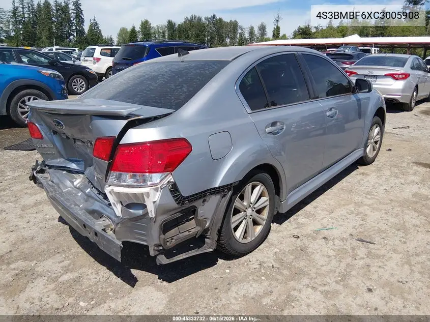 2012 Subaru Legacy 2.5I Premium VIN: 4S3BMBF6XC3005908 Lot: 45333732