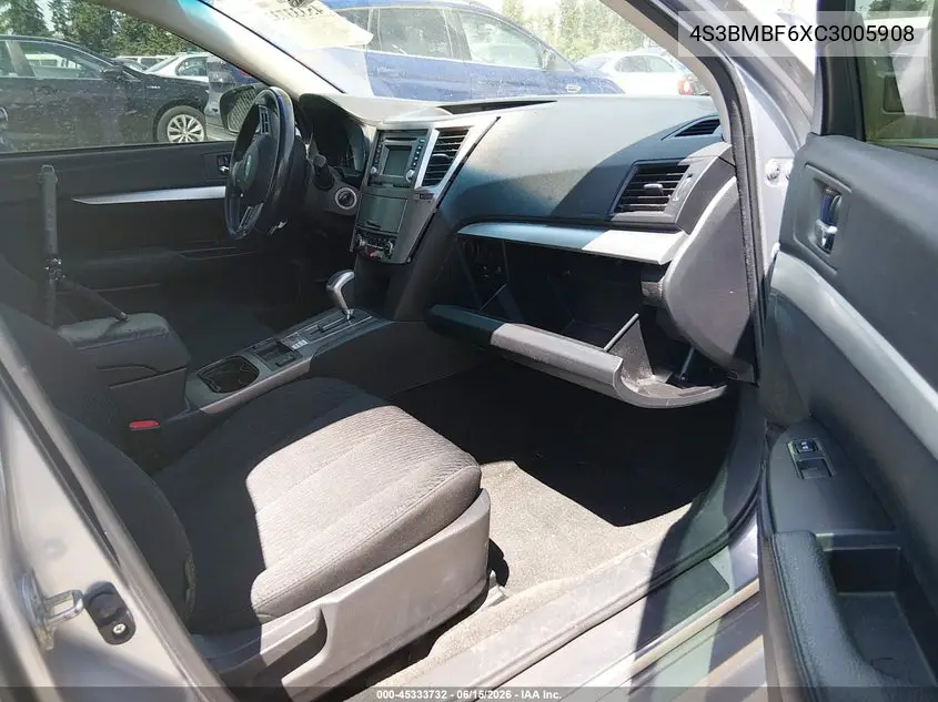2012 Subaru Legacy 2.5I Premium VIN: 4S3BMBF6XC3005908 Lot: 45333732
