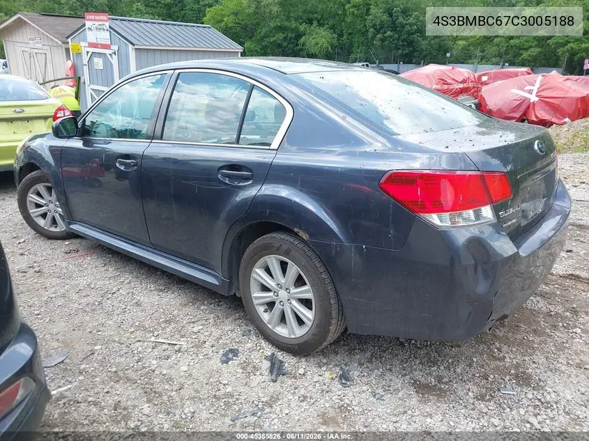 2012 Subaru Legacy 2.5I Premium VIN: 4S3BMBC67C3005188 Lot: 45355826