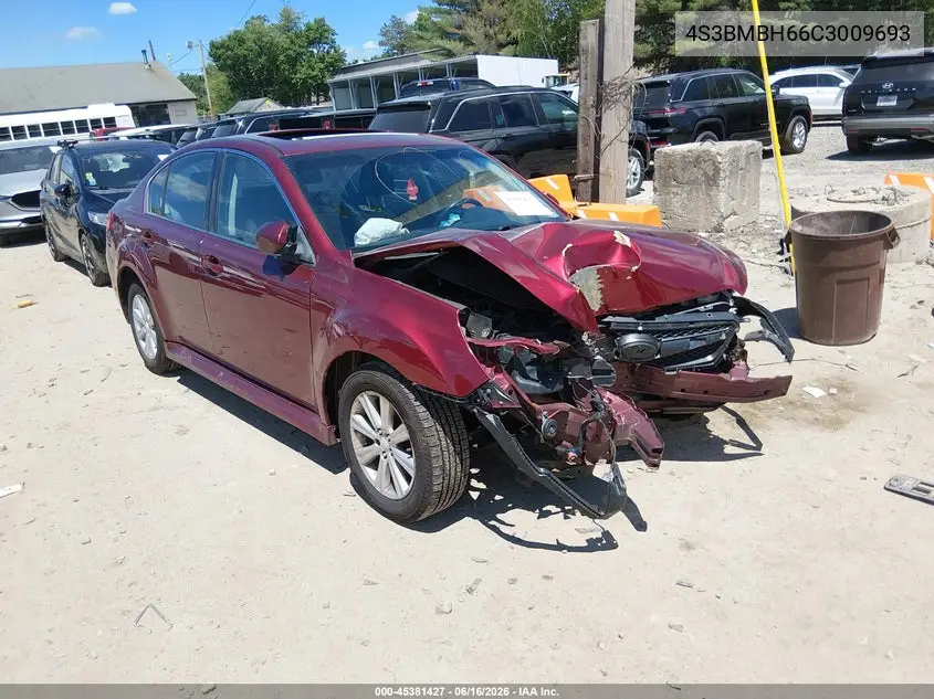 2012 Subaru Legacy 2.5I Premium VIN: 4S3BMBH66C3009693 Lot: 45381427