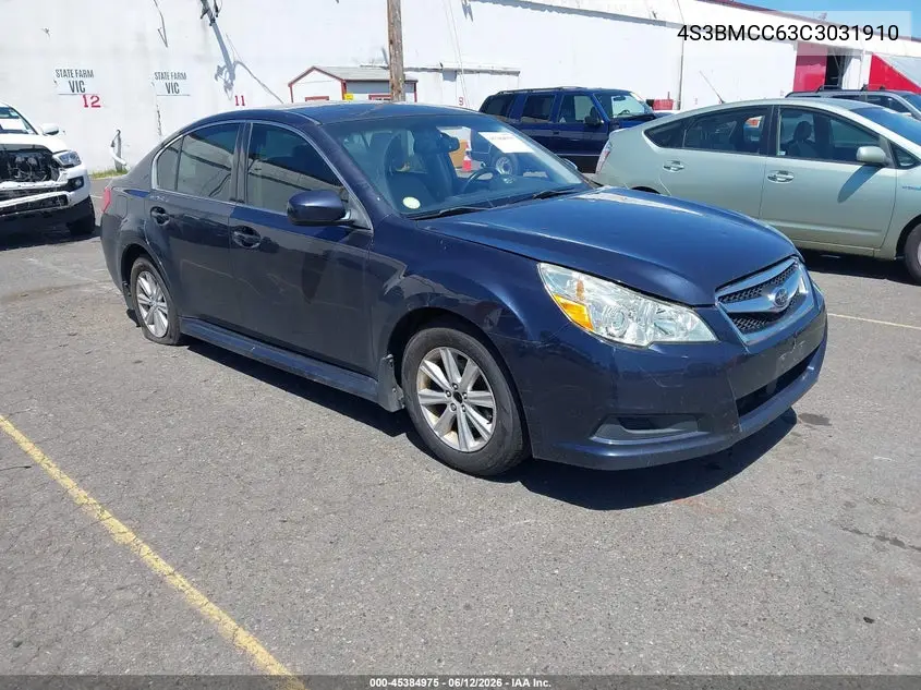 2012 Subaru Legacy 2.5I Premium VIN: 4S3BMCC63C3031910 Lot: 45384975