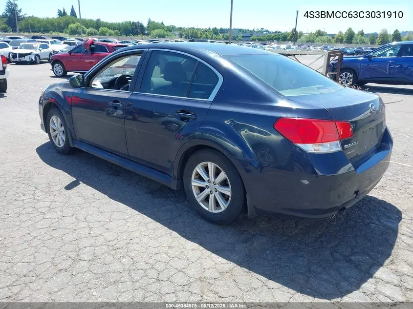 2012 Subaru Legacy 2.5I Premium VIN: 4S3BMCC63C3031910 Lot: 45384975