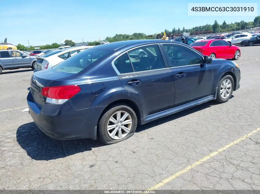 2012 Subaru Legacy 2.5I Premium VIN: 4S3BMCC63C3031910 Lot: 45384975