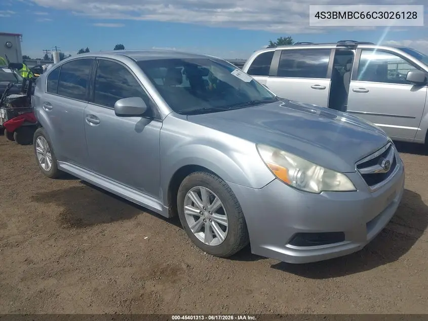 2012 Subaru Legacy 2.5I Premium VIN: 4S3BMBC66C3026128 Lot: 45401313
