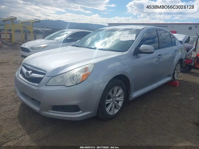 2012 Subaru Legacy 2.5I Premium VIN: 4S3BMBC66C3026128 Lot: 45401313