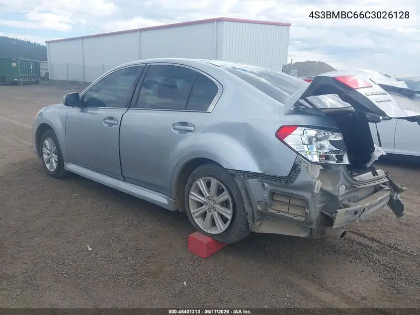 2012 Subaru Legacy 2.5I Premium VIN: 4S3BMBC66C3026128 Lot: 45401313