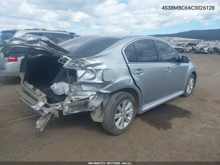 2012 Subaru Legacy 2.5I Premium VIN: 4S3BMBC66C3026128 Lot: 45401313