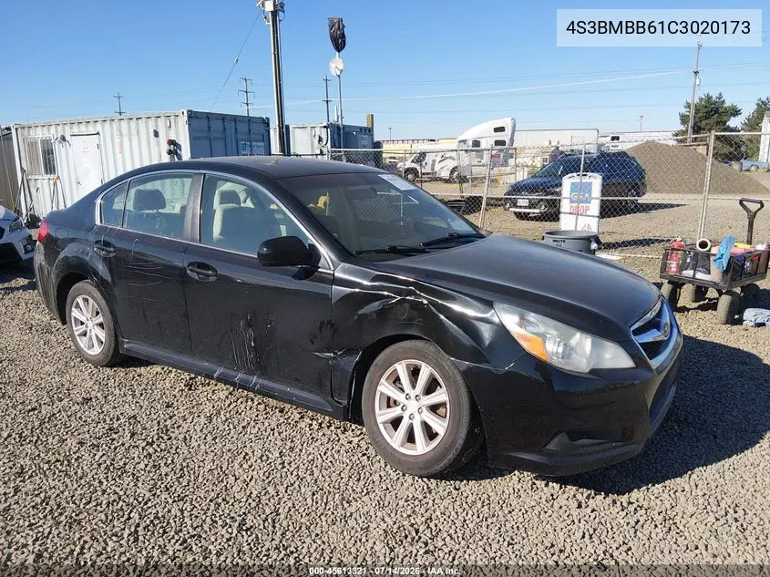2012 Subaru Legacy 2.5I Premium VIN: 4S3BMBB61C3020173 Lot: 45613321
