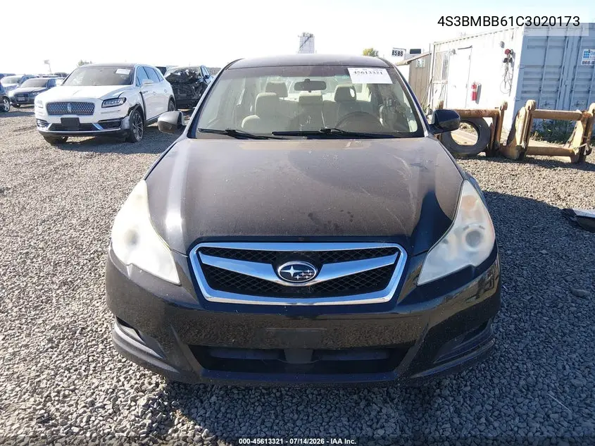 2012 Subaru Legacy 2.5I Premium VIN: 4S3BMBB61C3020173 Lot: 45613321