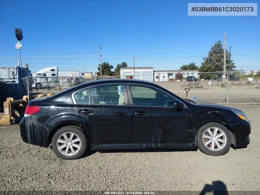2012 Subaru Legacy 2.5I Premium VIN: 4S3BMBB61C3020173 Lot: 45613321