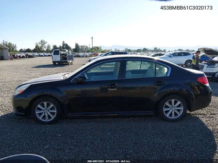 2012 Subaru Legacy 2.5I Premium VIN: 4S3BMBB61C3020173 Lot: 45613321